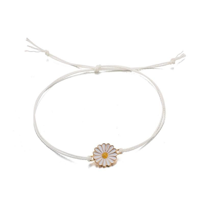 Simple Handmade Chrysanthemum Sun Flower Woven Bracelet Nhgy130592
