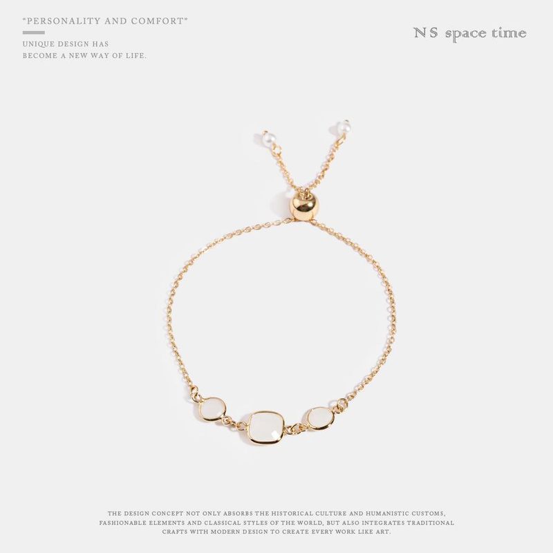 Simple And Exquisite Light Luxury Wild Imitated Crystal Pull Bracelet Nhqs130634