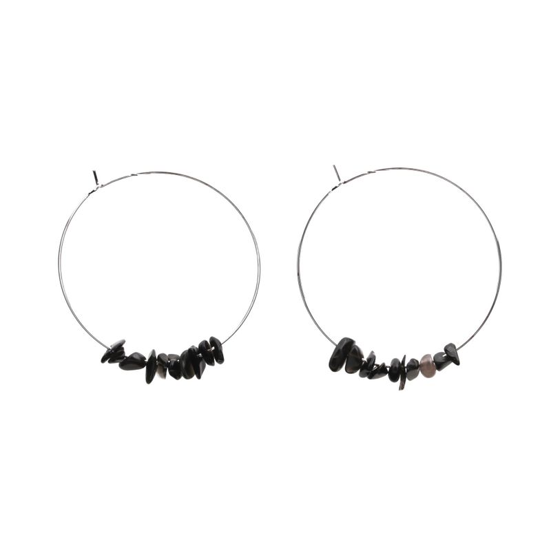 Européen Et Américain Bijoux Croix-frontière Gravier Agate Boucles D'oreilles Grand Cercle De Mode Boucles D'oreilles Boucles D'oreilles Boucles D'oreilles Pour Les Femmes