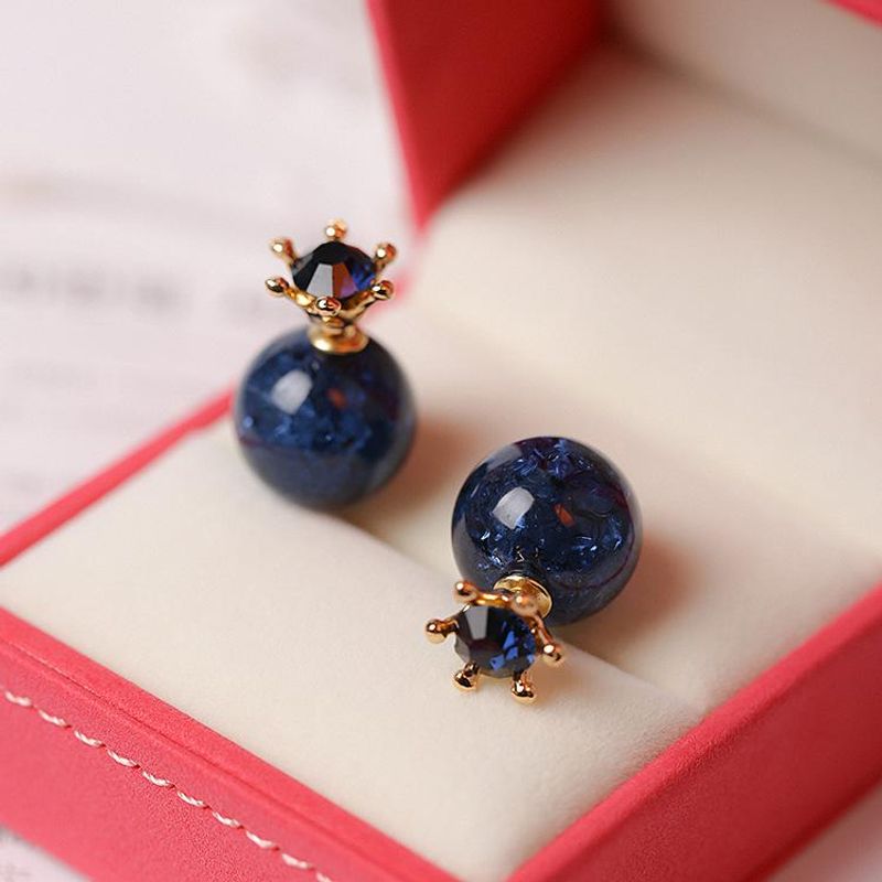Womens Crown Gemstone Alloy Earrings Nhms135878
