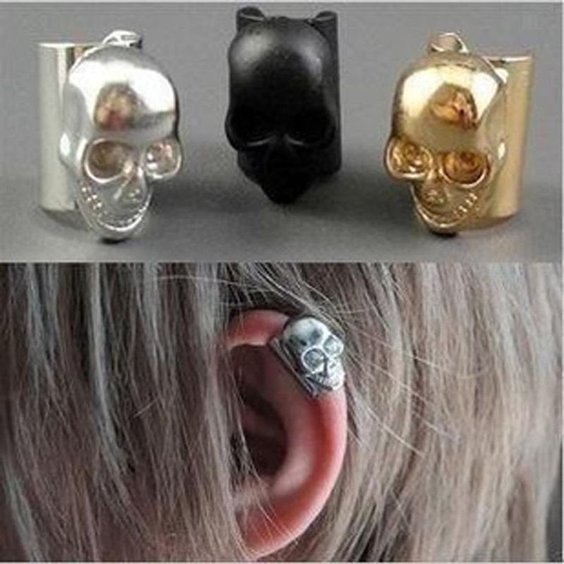 Fashion Women Hollow Skull Ear Cuff Clip Earrings Alloy Alloy Nhdp136157