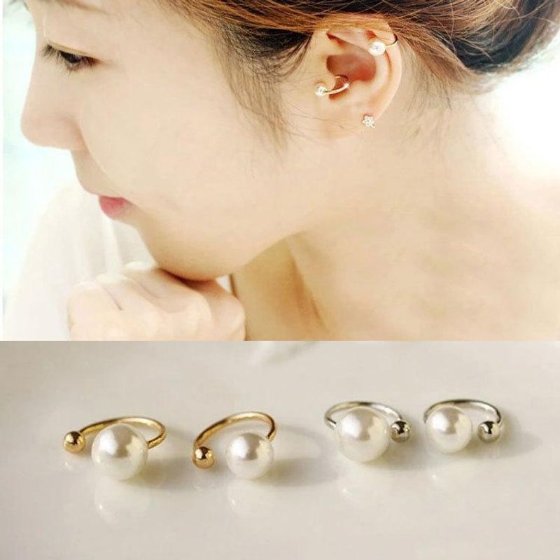 Wholesale Jewelry U Shape Alloy No Inlaid Inlaid Pearls Earrings