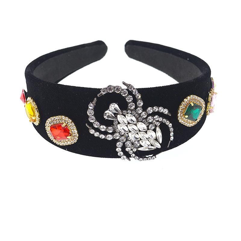 Retro Diamant Rundes Perlen Stirnband Frauen Koreanisches Temperament Haarschmuck Perlen Haarnack Stirnband Frauen Netz Rotes Breites Stirnband Frauen