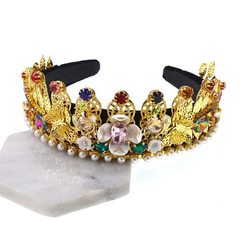 Womens Floral Plating Alloy Hair Band &amp; Headbands Nhnt136222