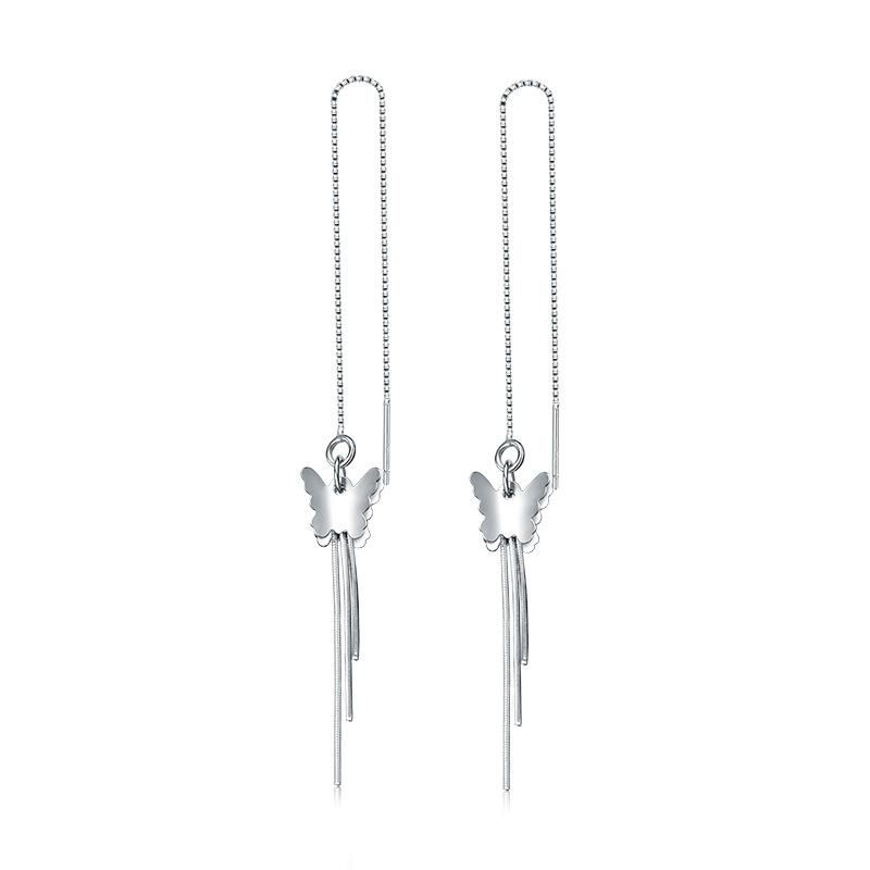 Fashion Long Butterfly Tassel Earrings Nhlj136855