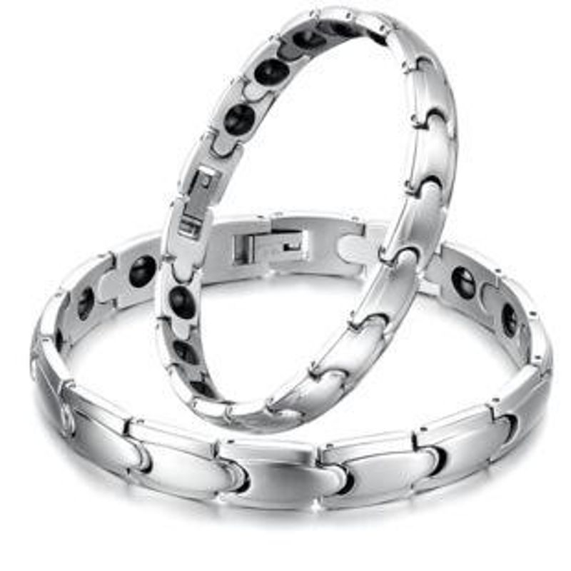 Couple-style Geometrically Plated Titanium Steel Bracelets &amp; Bangles Nhop136967