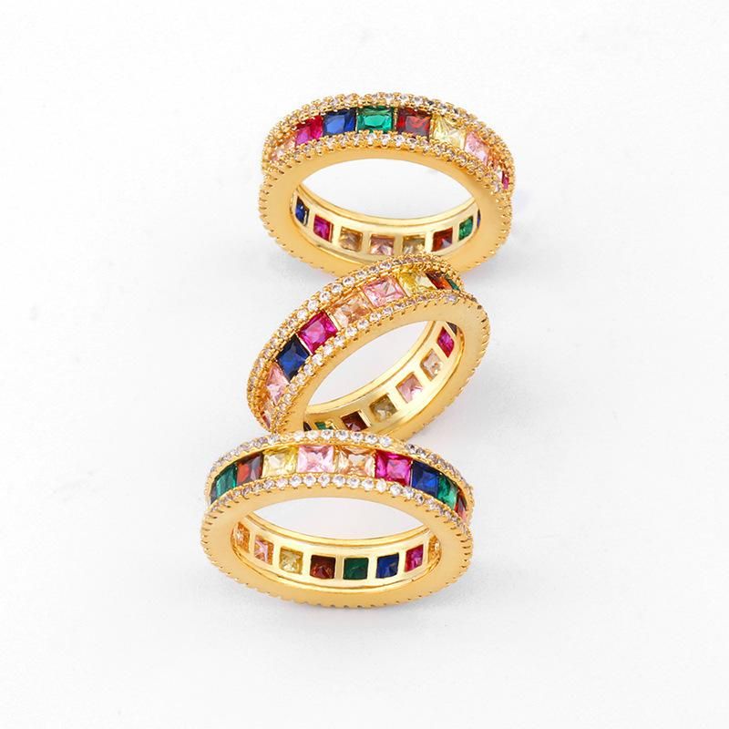 Fashion Geometric Color Rhinestone Ring Nhas136985