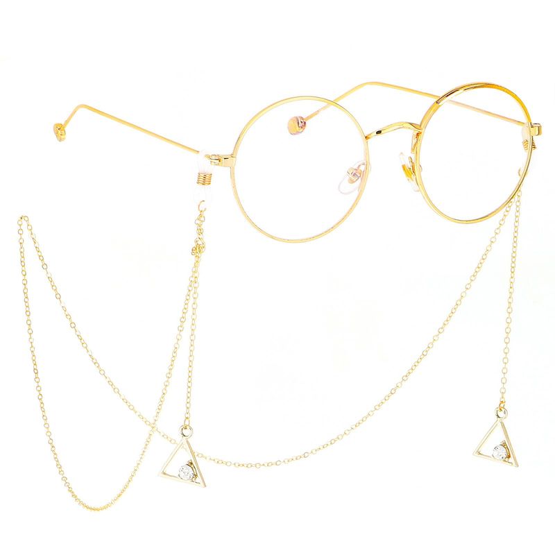 Anti-rutsch-zubehör Metall Brillen Seil Gold Dreieck Anhänger Brillen Kette Mode Schmuck Hersteller