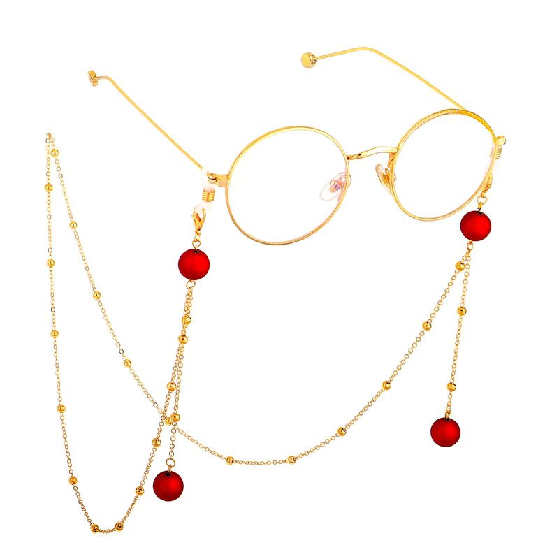 Mode Kette Rote Gefrostete Perlen Hand Gefertigte Brillen Kette Lesebrille Anti-verlust-kette  Perlen