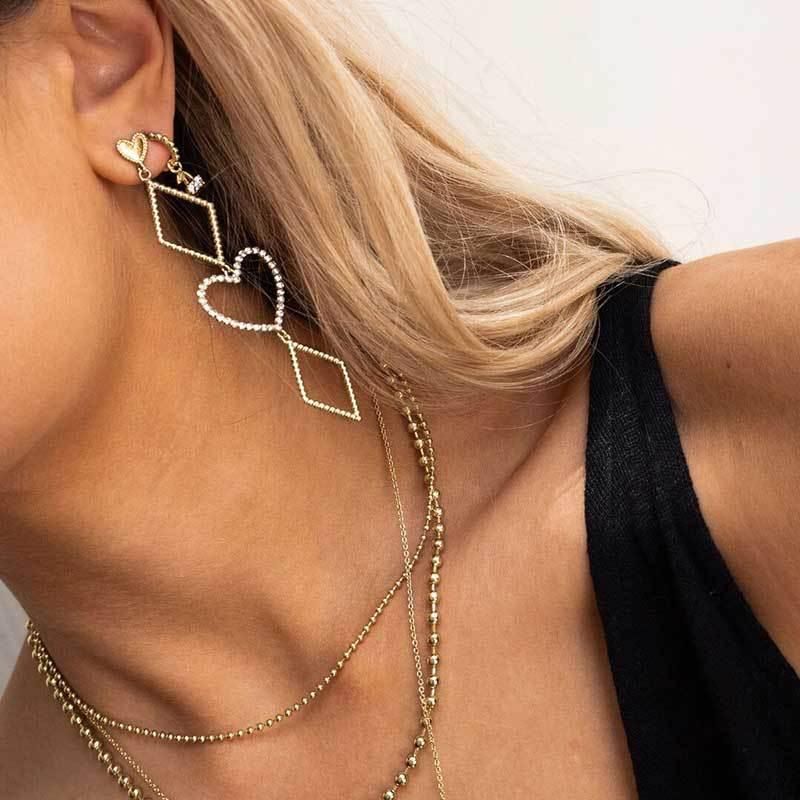Europäische Und Amerikanische Übertriebene Ohrringe Neue Böhmische Ohrringe Damen Street Shooting Mode Unregelmäßige Liebes Ohrringe Frauen