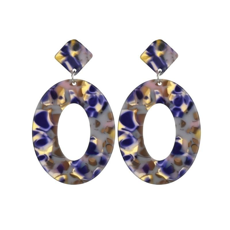 Cross-border Hot Sale Acetat Acryl Geometrische Ovale Hohle Granit Ohrringe Mode Ohrringe Frauen