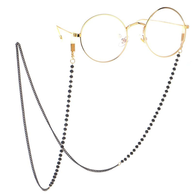 Fashion Black Beads Metal Glasses Chain Nhbc130960