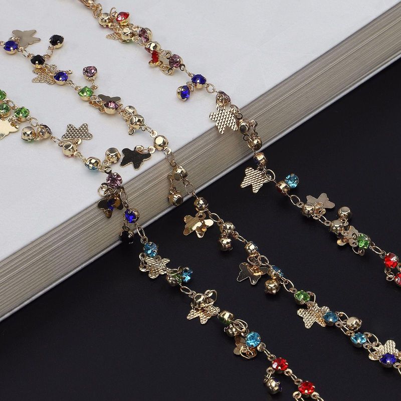 Fashion Butterfly Color Rhinestone Glasses Chain Nhbc130964
