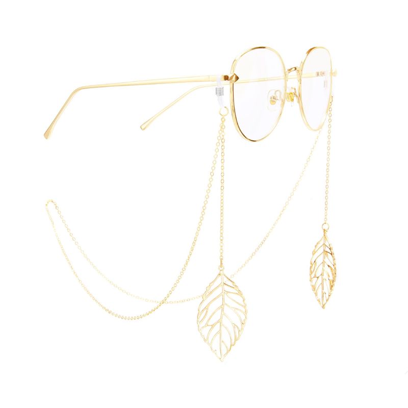 Fashion Leaf Metal Glasses Chain Nhbc131028