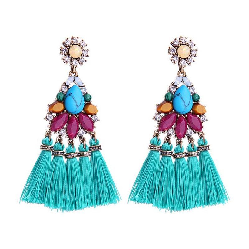 Fashion Lady Rhinestone Flower Earrings Nhqd131083