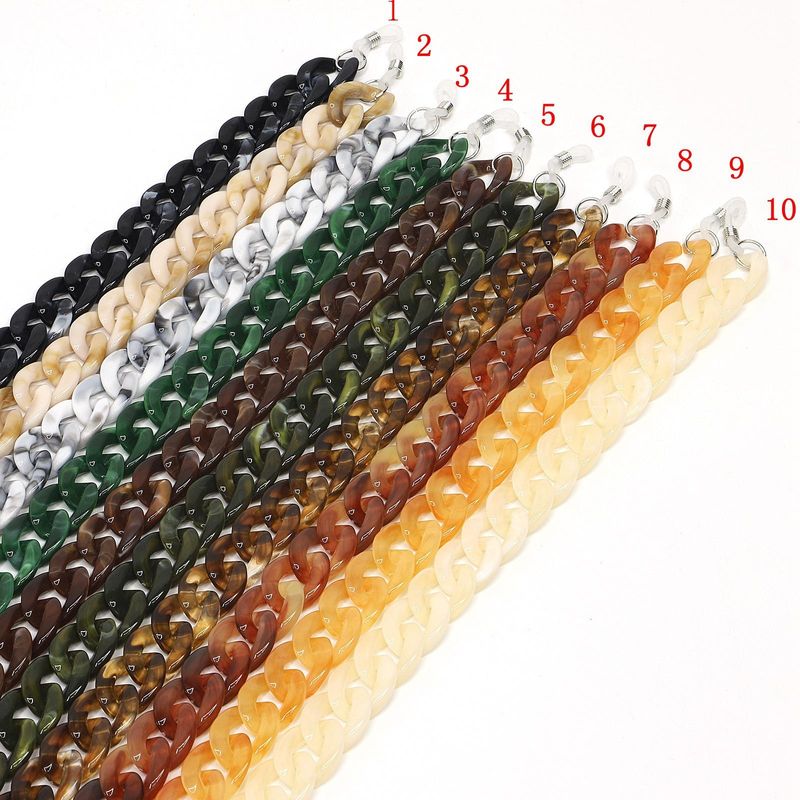 Außenhandel Export 10 Farben Acryl Leoparden Muster Schildpatt Bernstein Zweifarbige Konkave Brillen Kette Brillen Seil