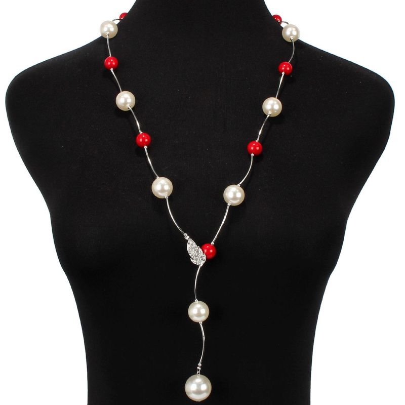Temperament Koreanische Version Der Neuen Halskette Persönlichkeit Lange Diamant Imitat Perle Pullover Kette Einfache Damen Accessoires Großhandel