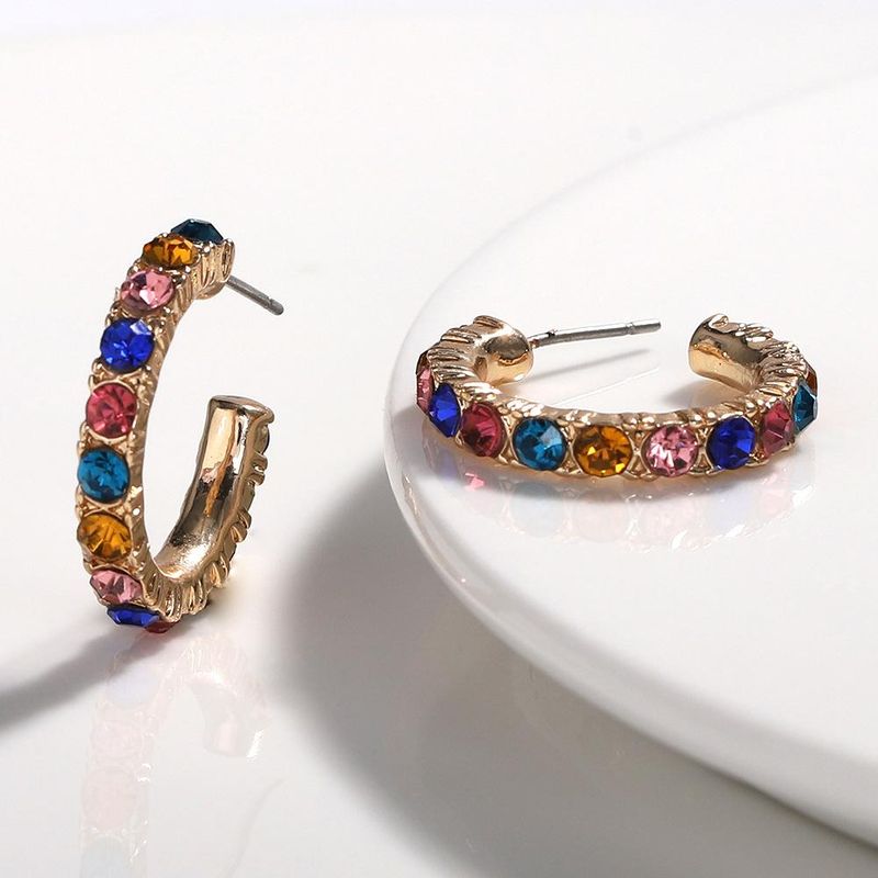 Die Offizielle Website Des Gleichen Modells Super Feuer C-förmige Legierung Diamant Ohrringe Europa Und Amerika Übertrieben Wilde Damen Ring Ohrringe Großhandel