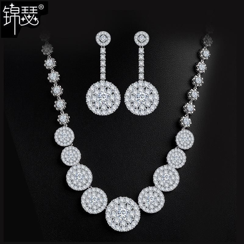 Jinse Ensemble Coloré Aaa Zircon Collier Dîner Splendide Bijoux Féminins Usine En Gros