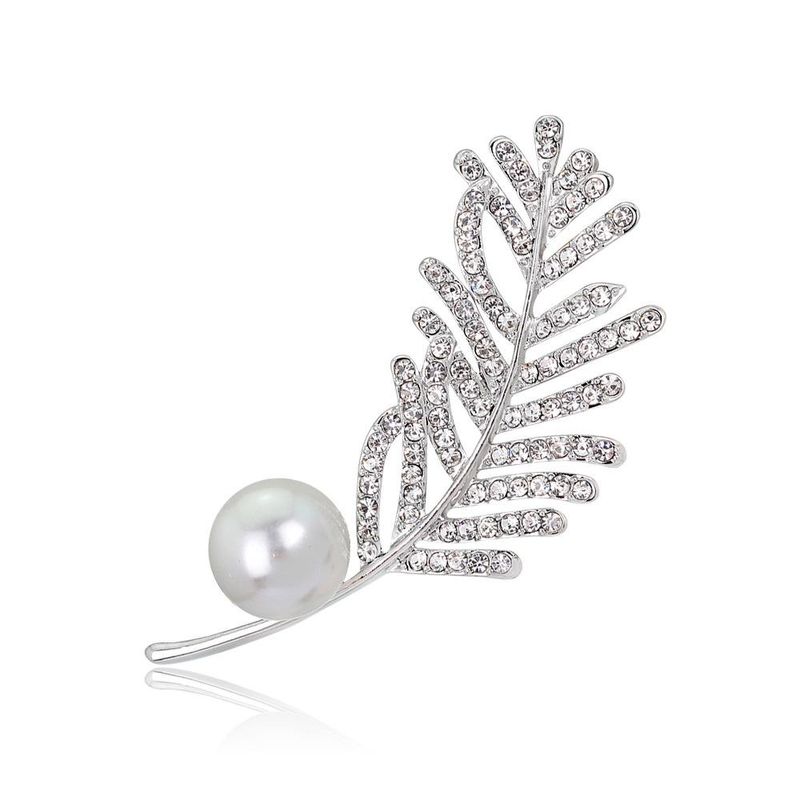 Koreanische Mode Perlen Brosche Damen Diamant Baum Blatt Brosche Brosche Hersteller Heißer Verkauf Im Außenhandel