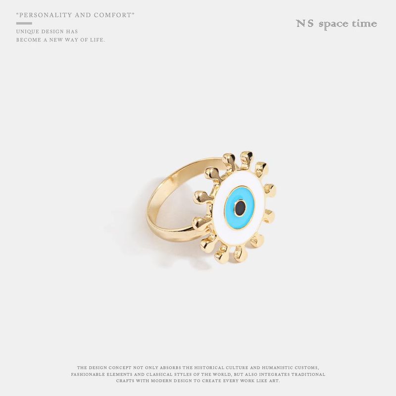 Neue Legierung Angel Eyes Einheits Größe Ring Europäische Und Amerikanische Kreative Persönlichkeit Mode Tropf Öl Damen Ring Schmuck
