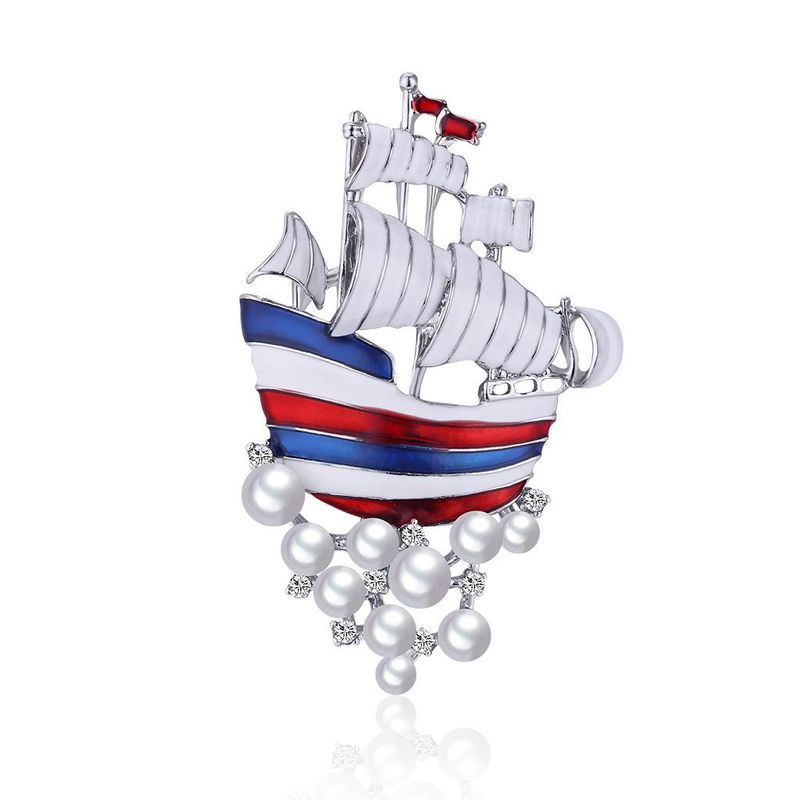 Womens Sailing Oil Drops Alloy Brooches Nhdr138858