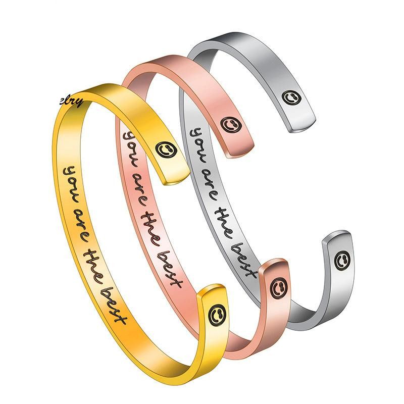 Koreanische Mode C-förmiges Offenes Armband Aus Edelstahl Sie Sind Das Beste Englische Buchstaben Armband Auf Lager