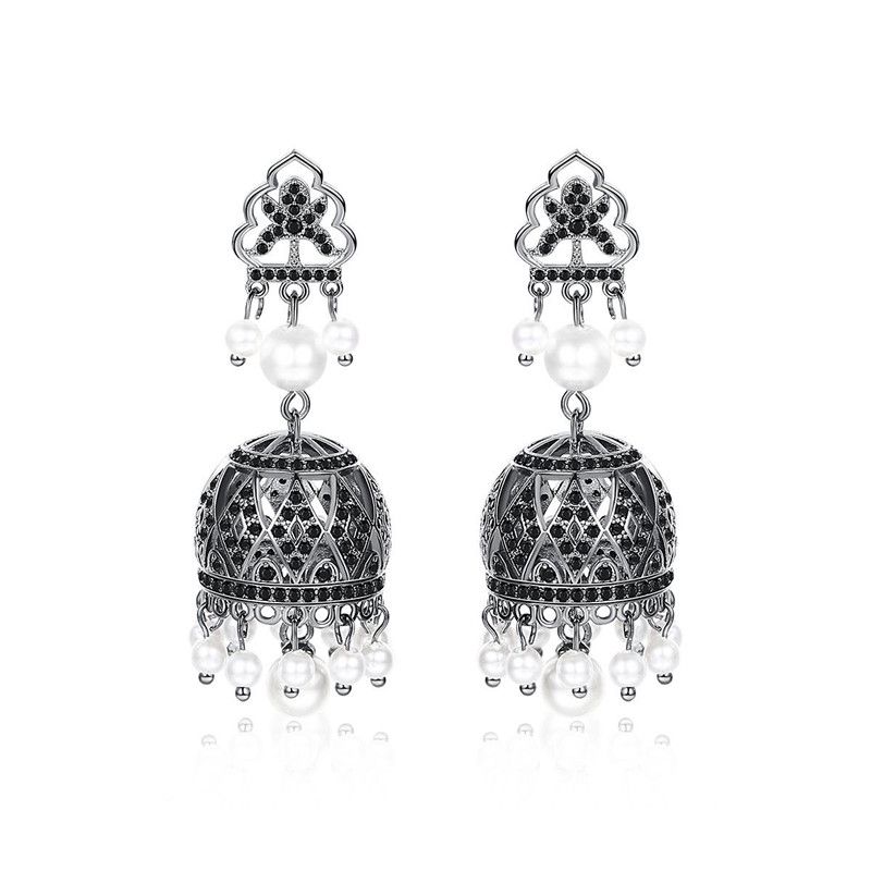 Womens Geometric Copper Inlay Zircon Earrings Nhtm138997