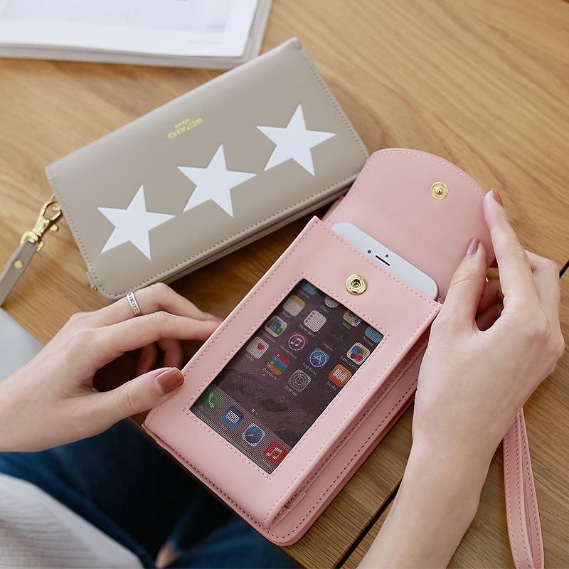 Brieftasche Lange Japanische Und Koreanische Kleine Frische Fünfzackige Stern Mode Messenger Handy Tasche Multifunktion Ale Damen Brieftasche