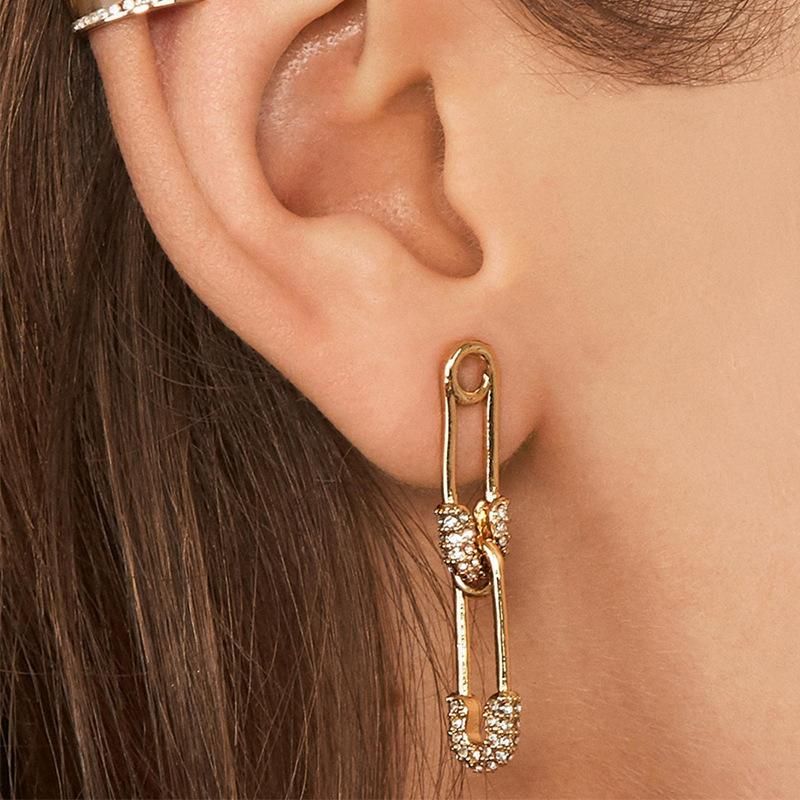 Womens Pin-studded Alloy Earrings Nhjq141856