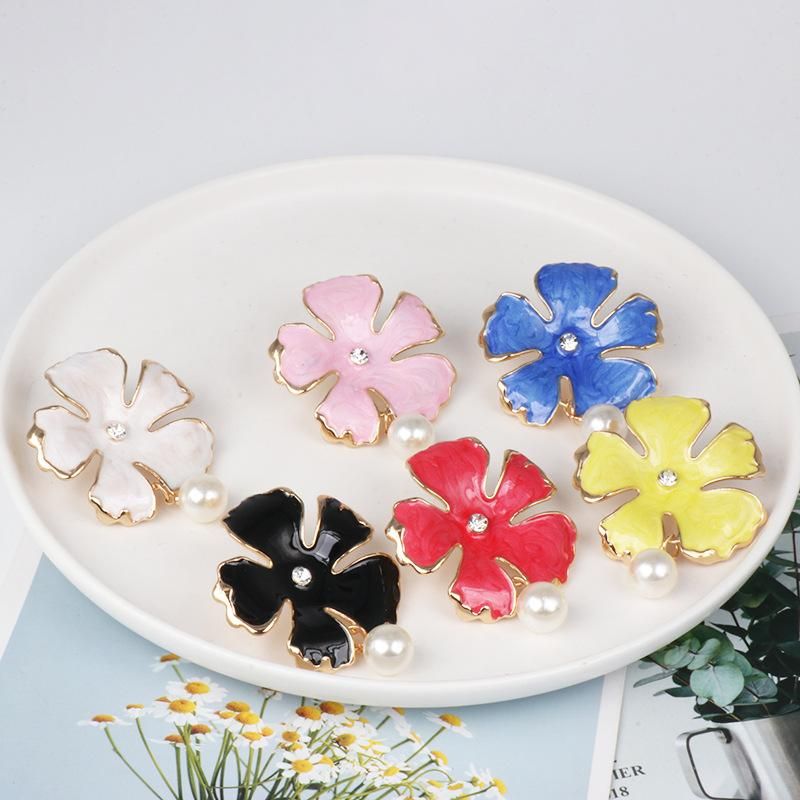 52341 Ohrringe Europäische Und Amerikanische Acryl Retro Earrings Große Marke Mode Glasur Blume Perlen Schmuck Ohrringe