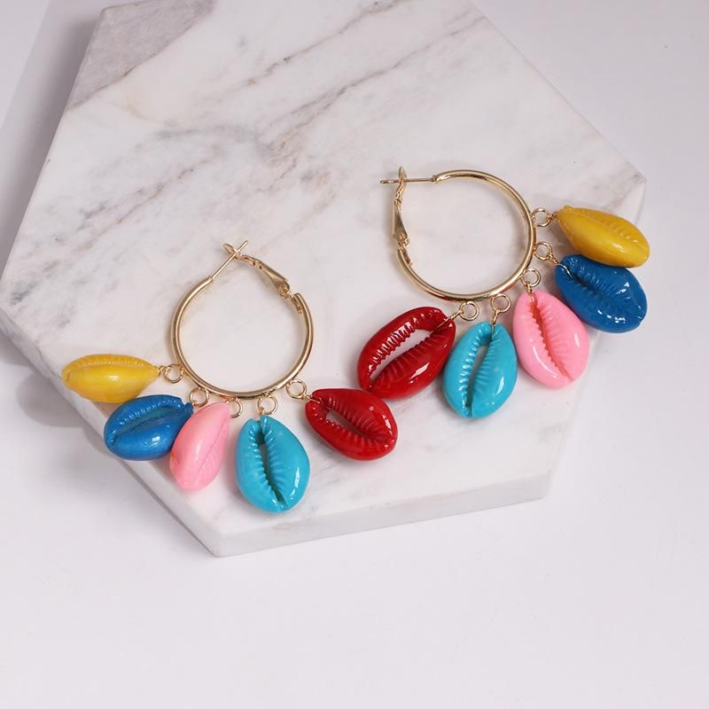 Fashion Color Shell Conch Earrings Nhjj142165