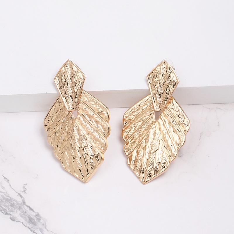 Aretes De Aleación De Hoja De Oro Y Plata. Nhjj142217