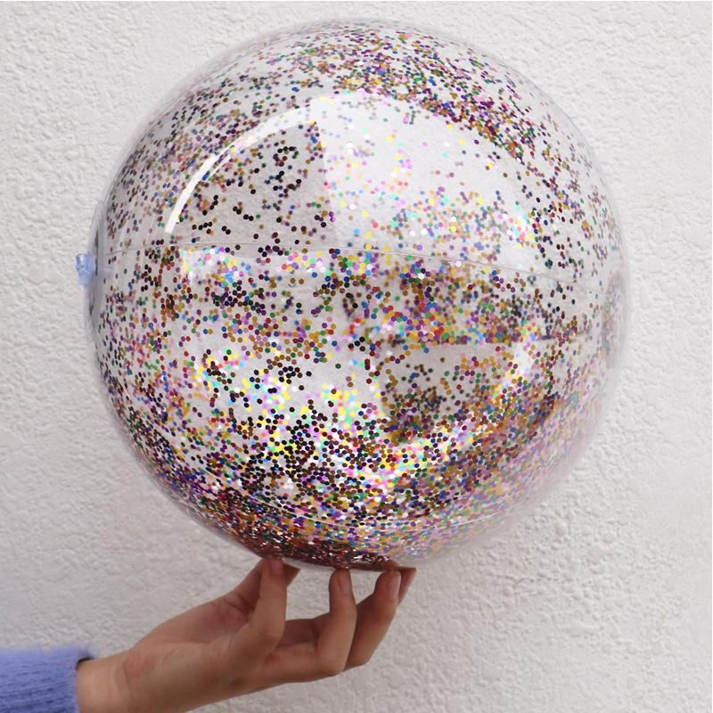 Wanmei En Gros Croix-frontière Gros Célébrité Internet Gonflable Transparent Plume Ballon De Plage Pvc Balle Eau Plage Jouets