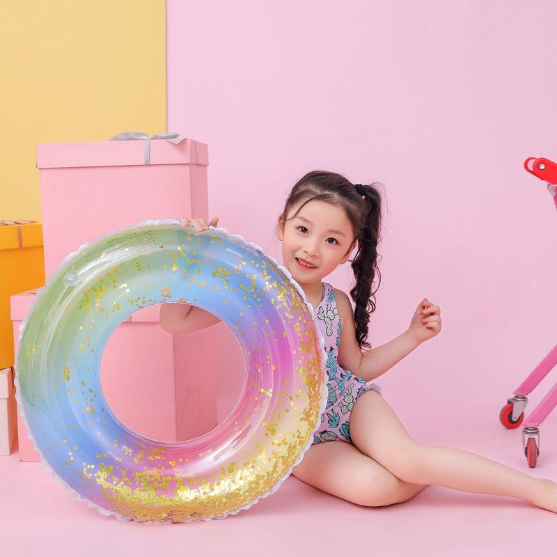 Sequins Rainbow Swimming Ring Children Swim Ring Environmentally Thick Pvc Nhww142511