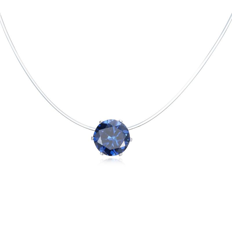 New Blue Round Mermaid Teardrop Necklace Nhgo142759