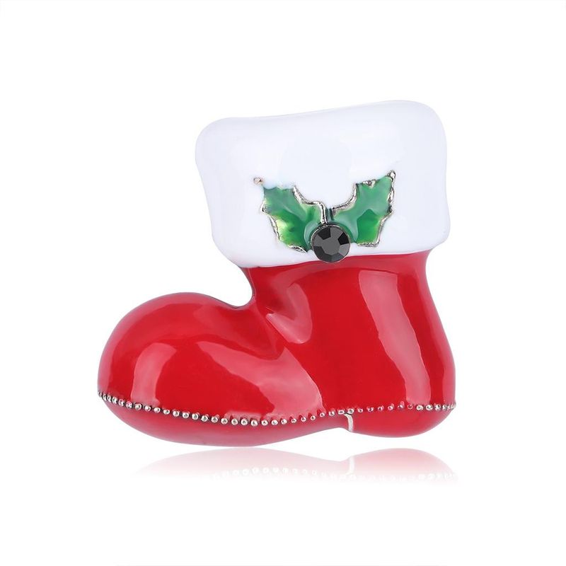 Europäische Und Amerikanische Heiße Persönlichkeit Legierung Bemalte Tropföl Corsage Weihnachts Serie Stiefel Brosche Quelle Hersteller Spot Großhandel