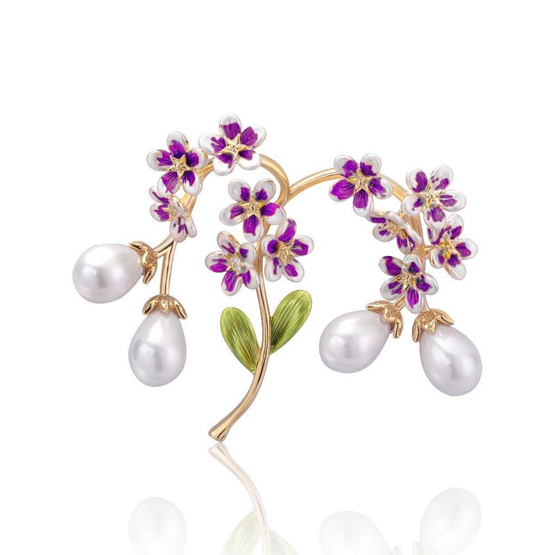 Neue Einfache Mode Brosche Retro Palast Zweig Legierung Perle Corsage Anzug Bekleidungs Zubehör Spot