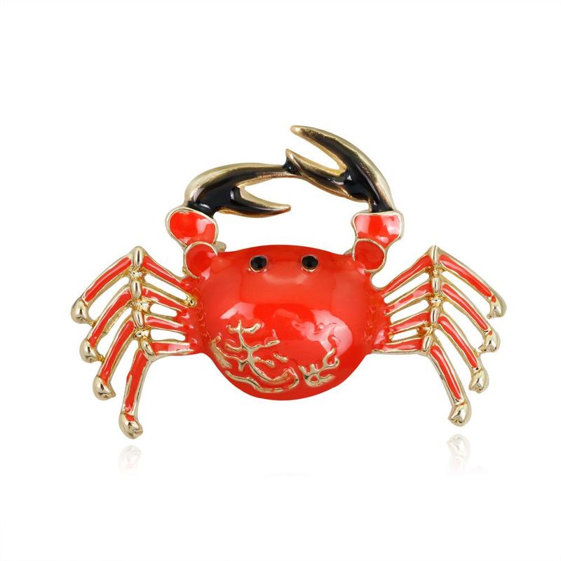 Fashion Red Drip Crab Brooch Nhdr142894