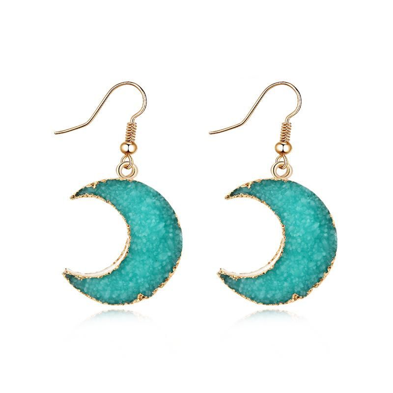 Fashion Natural Stone Moon Earrings Nhgo142926