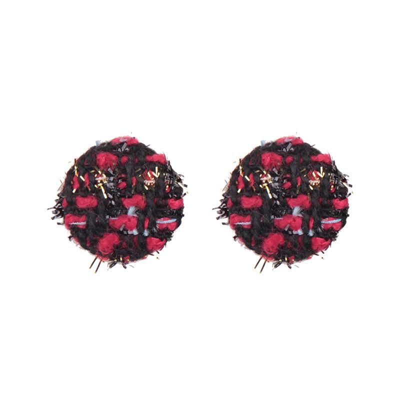 Fashion Color Wool Ball Stud Earrings Nhjq143003