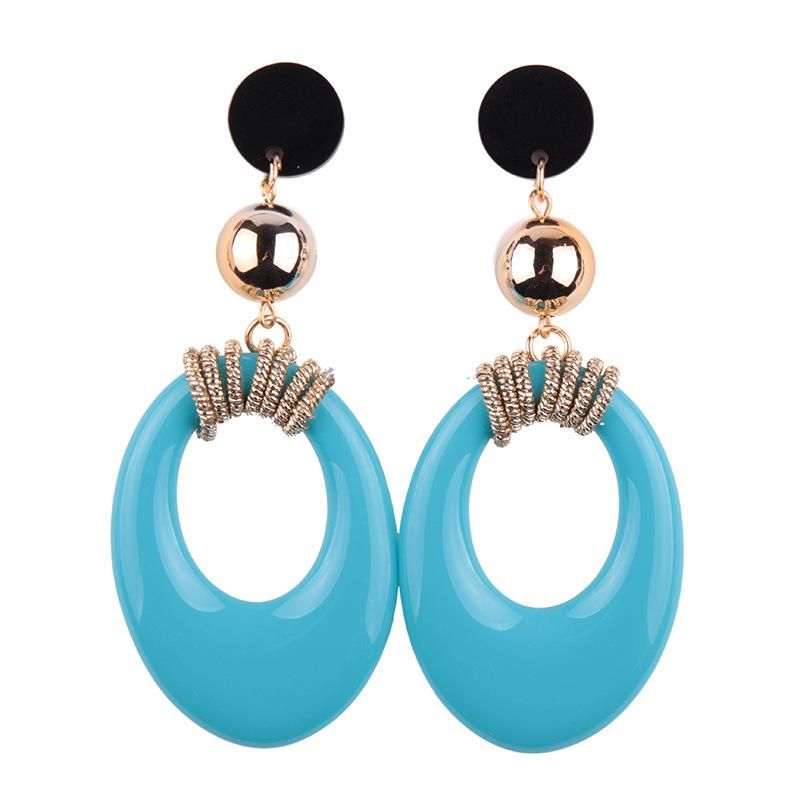 Hot Sale Neue Produkte Exotische Mode Ovale Große Ohrringe Ohrringe Mehrfarbig Optional Großhandel