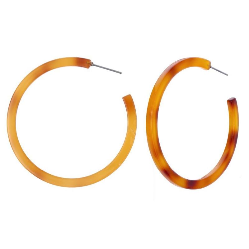 Simple Multicolor Open Round Acetate Earrings Nhgo143017