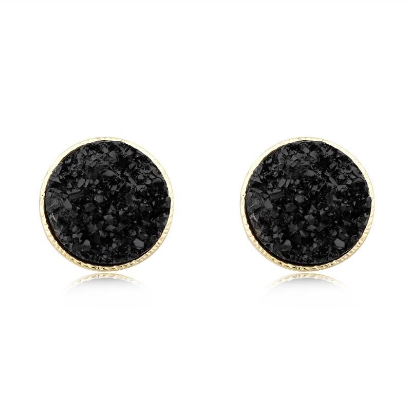 Shuo Europe Et En Amérique Croix Frontière Ornement Personnalisé Simple Boucles D'oreilles Élégant Ronde Petite Oreille Goujons D'or Du Commerce Extérieur Rétro Résine Boucles D'oreilles Femmes