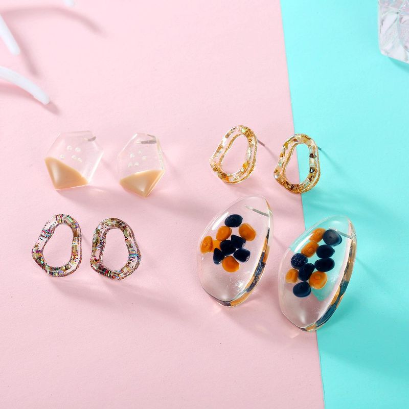 Fashion Simple Geometric Transparent Stud Earrings Nhgo143095