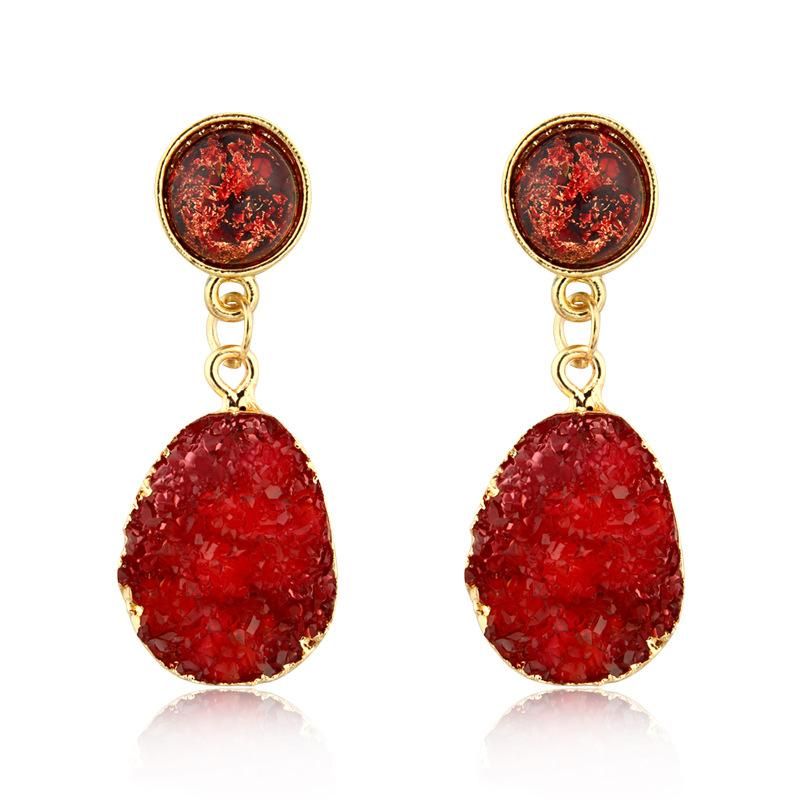 Fashion Red Resin Earrings Nhgo143191