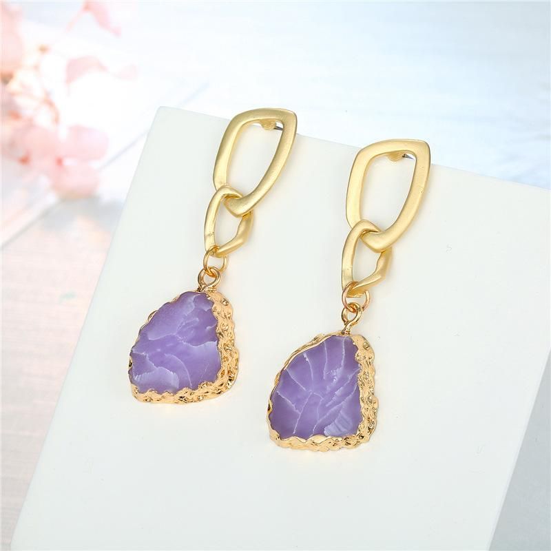 Nuevos Aretes De Resina Morada Nhgo143194