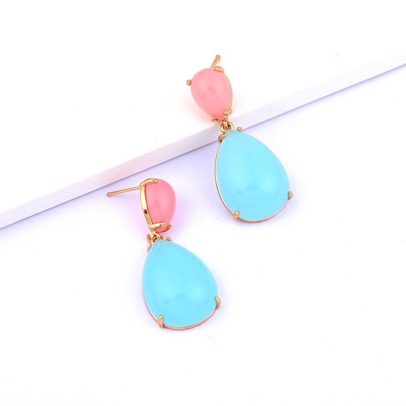 New Water Drop Color Opal Earrings Nhgo143204