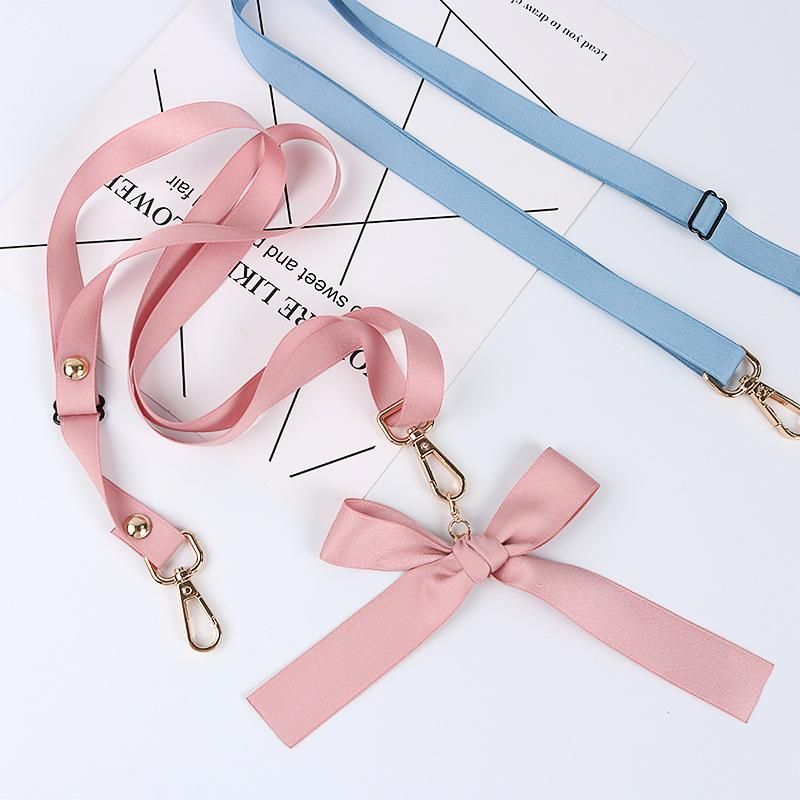 Neue Diagonale Handy Hülle Lanyard Bowknot Persönlichkeit Teleskop Handy Seil Diy Zubehör Tasche Schulter Gurt Frauen