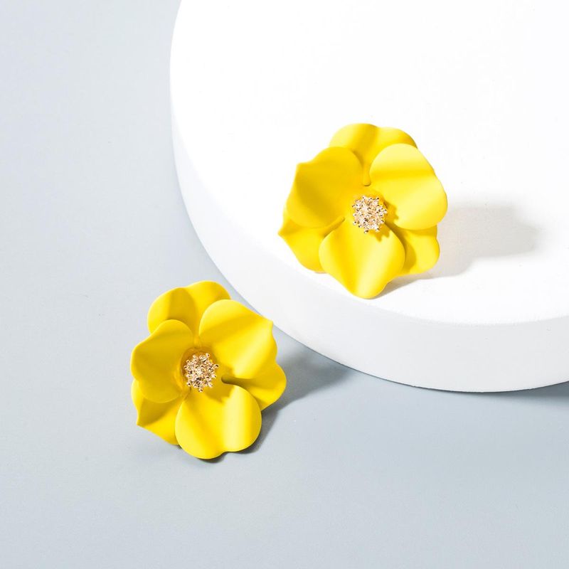 Fashion Rhinestone Flower Stud Earrings Nhln143512